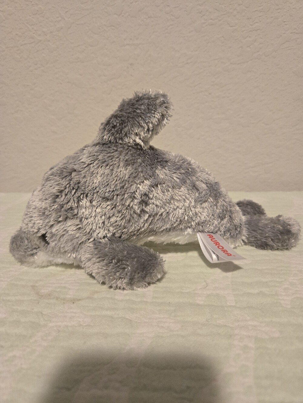 Aurora Gray Dolphin Small Stuffed Animal Plush Toy. 9.5 Inches.